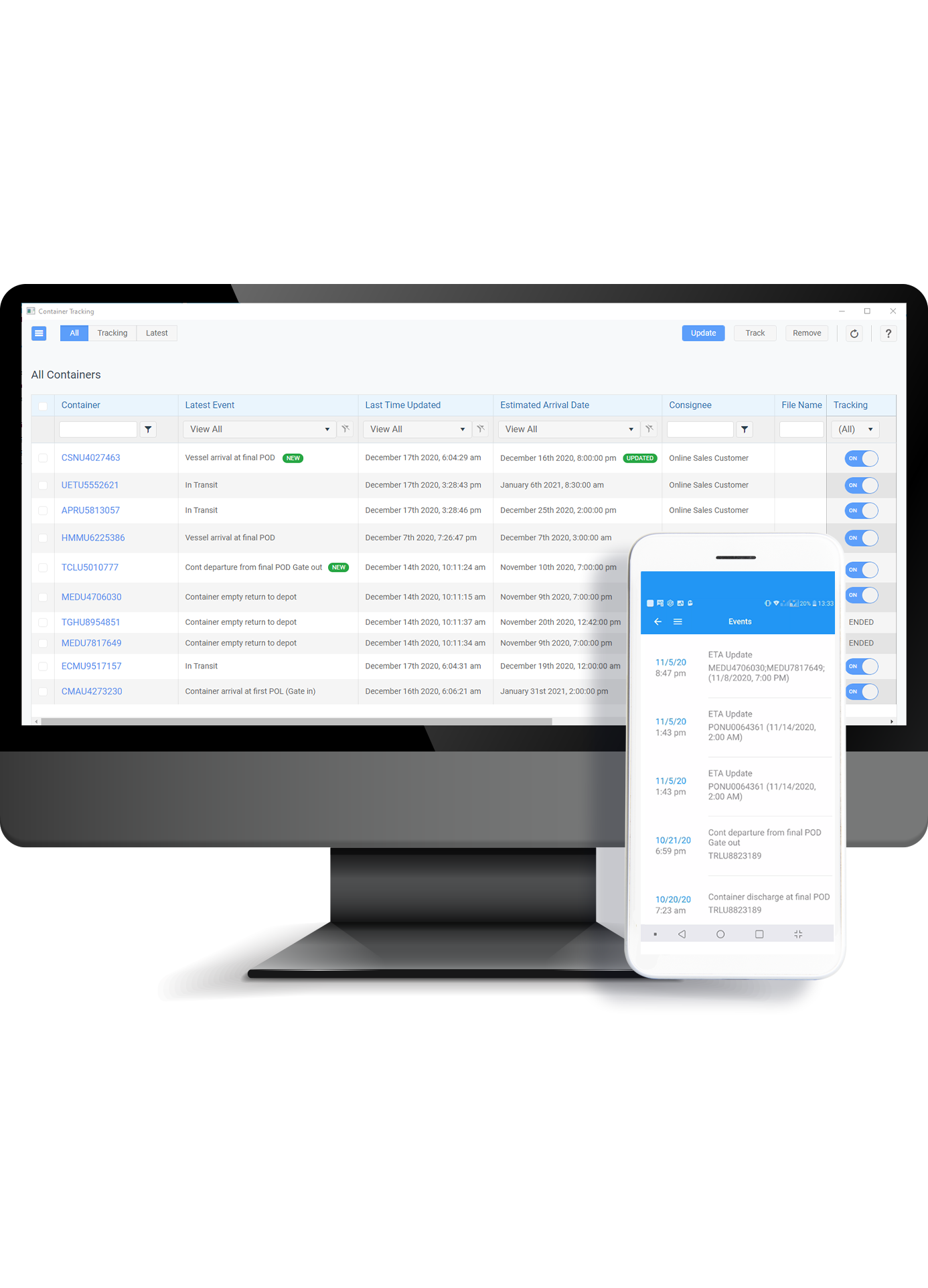 Container Tracking on Mobile or Desktop with Magaya LiveTrack