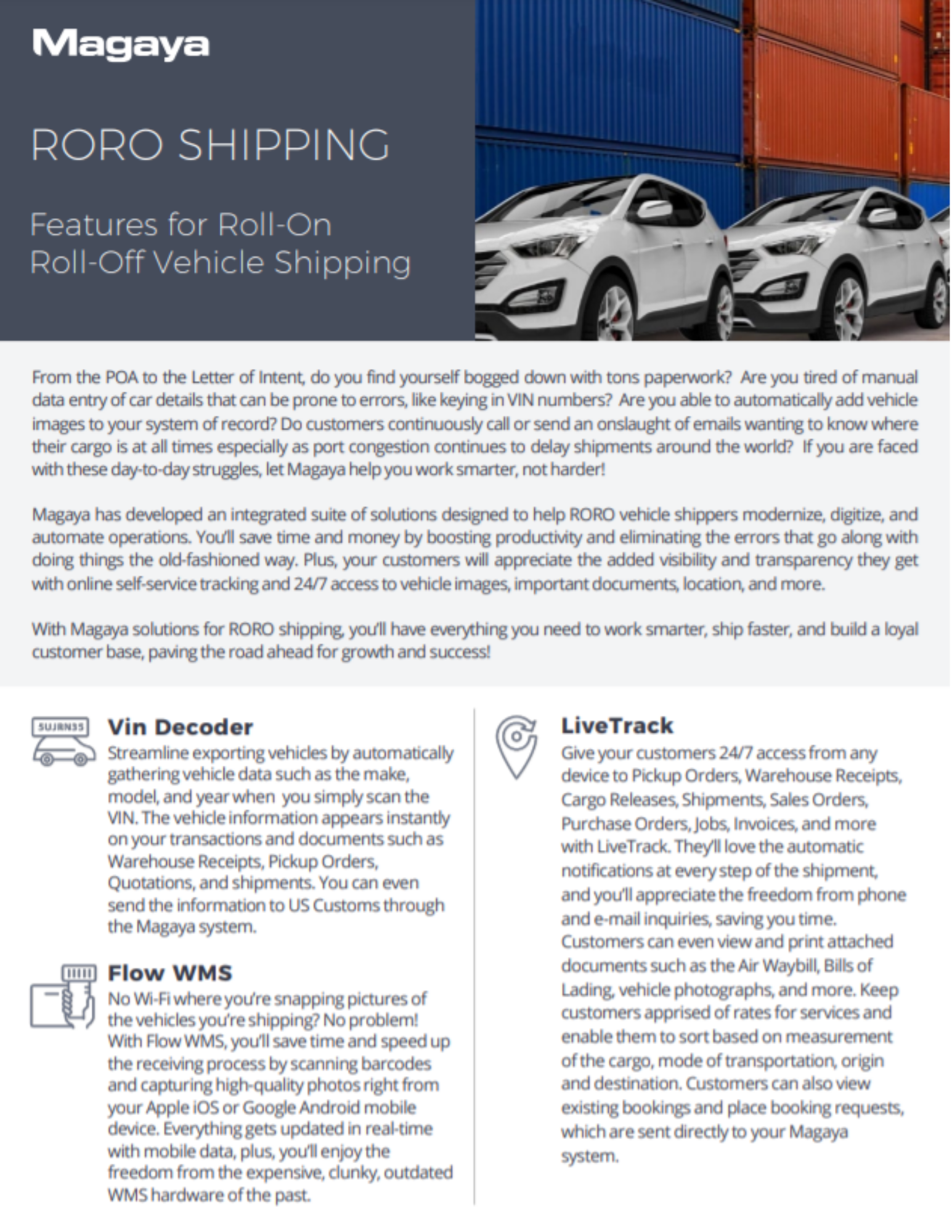 RORO Solution Sheet