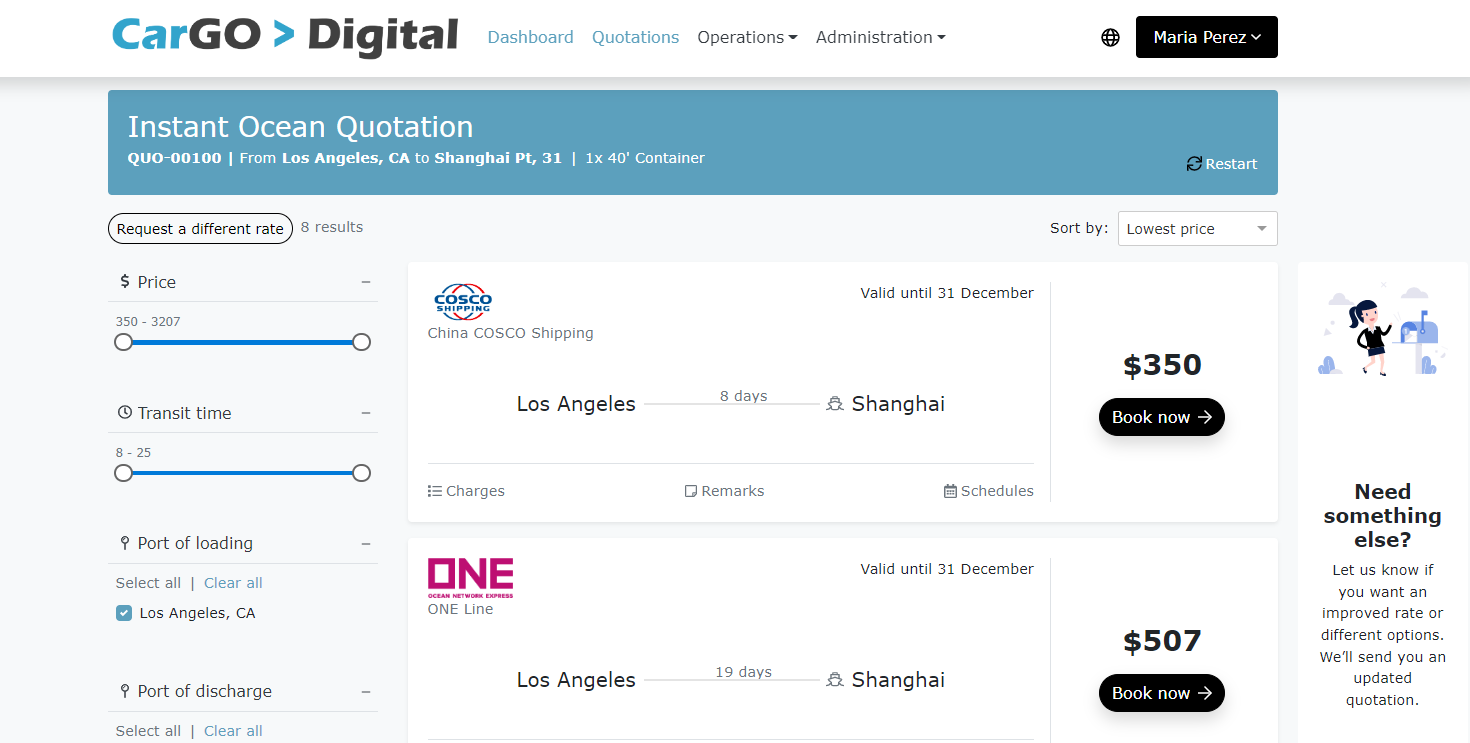 Digital Freight Portal 1 Quotations