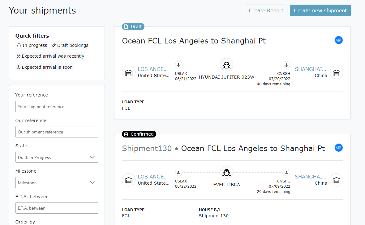 Digital Freight Portal 4 Shipments